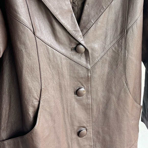 Vintage Roaman’s Brown Leather Jacket - Picture 2 of 5
